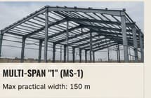 Perspective view of a multi-span PEB frame