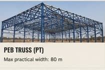 Perspective view of a PEB truss structure