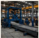 Steel fabrication shop finishing and surface preparation area